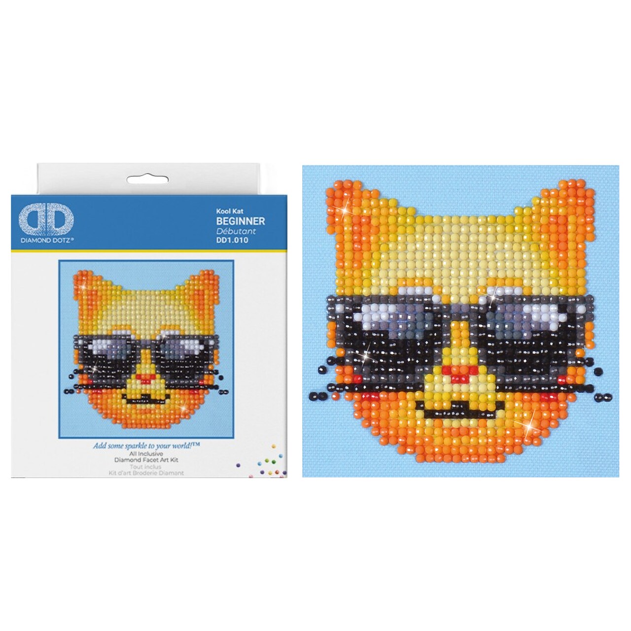 Diamond Dotz Kool Kat Emoji Diamond Painting Kits for Adults - Diamond Art Kits a Relaxing Creative Craft Kit with Dotz Gems 4.2x4.2